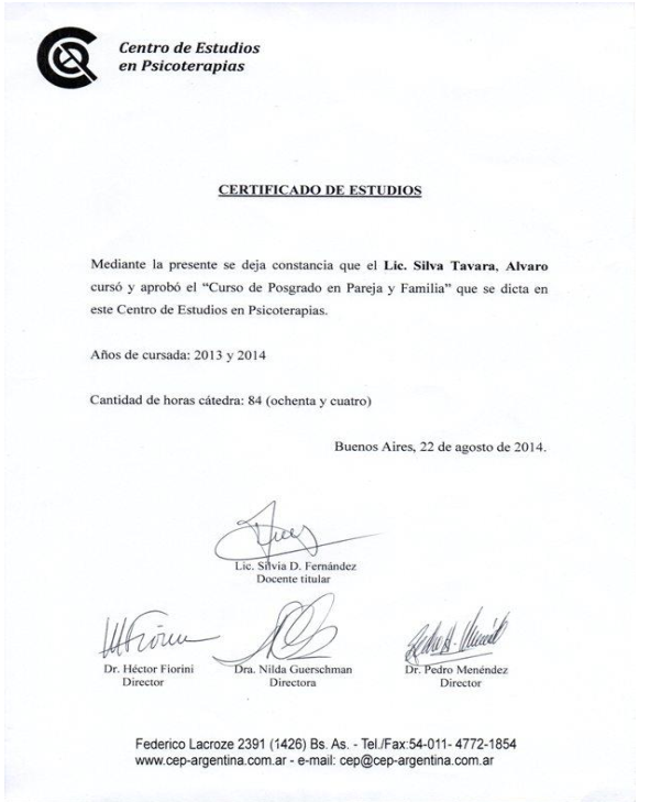 PAREJA Y FAMILIA VINCULAR Posgrado en pareja y familia vincular en el CEP de Buenos Aires