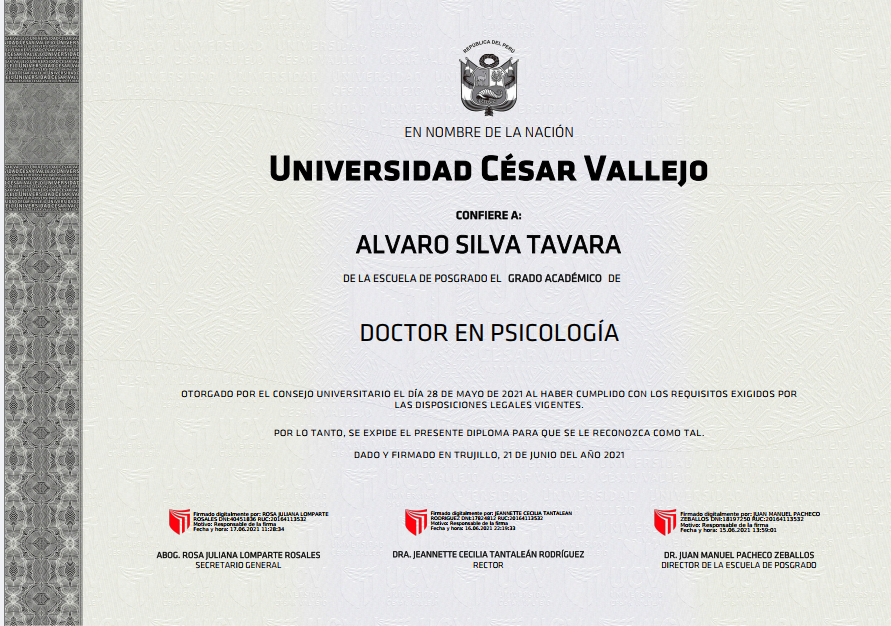 diploma doctor psicologia Doctor en Psicologia