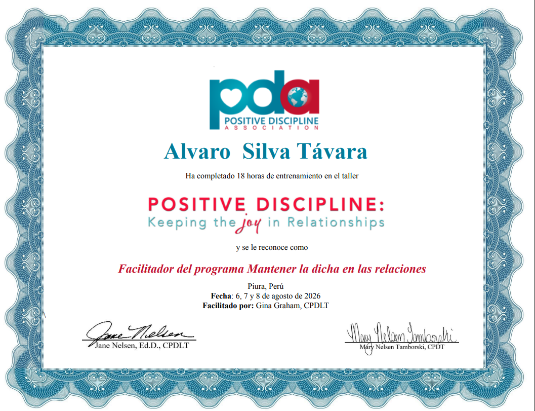certificado disciplina postiva para relaciones de pareja